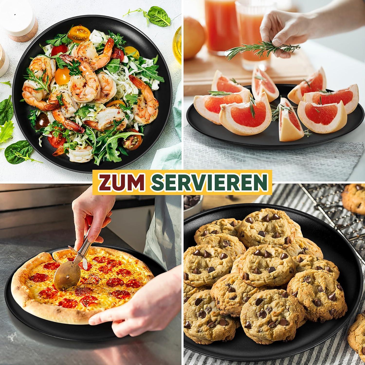 Pizzablech 26cm Edelstahl mit Antihaftbeschichtung 2er Set
