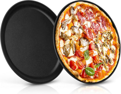 Pizzablech Edelstahl 30cm Antihaftbeschichtung 2er Set