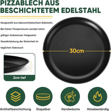 Joyfair Pizzablech 30cm Edelstahl Rund Pizzaform 2er Set