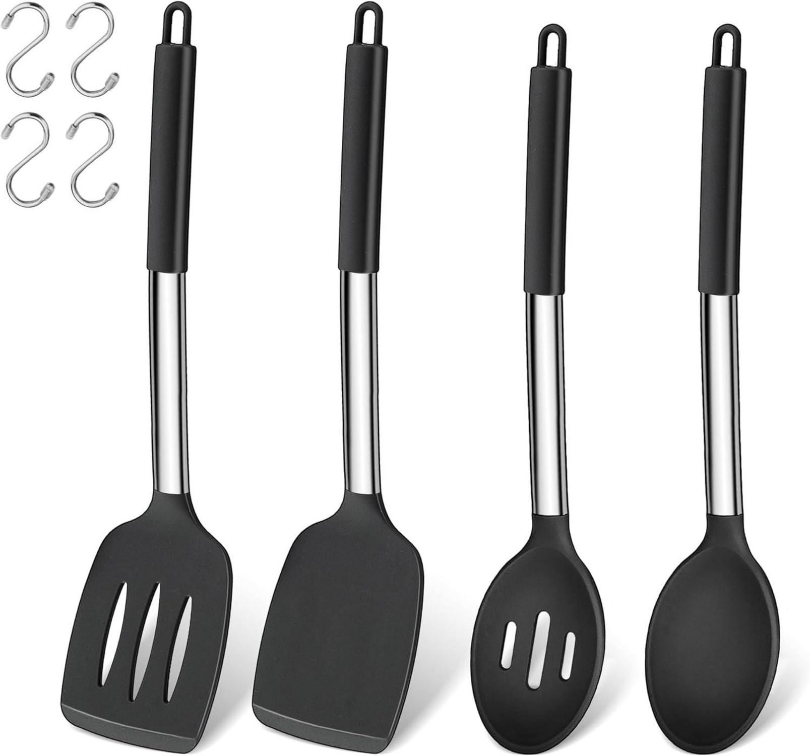 Silikon Küchenutensilien Set 4-teilig hitzebeständig Schwarz