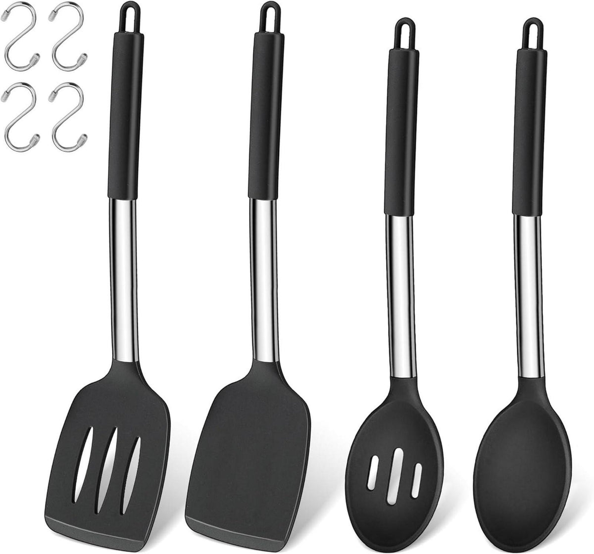 Silikon Küchenutensilien Set 4-teilig hitzebeständig Schwarz