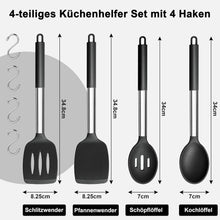 Küchenhelfer Set - 4-teilig Silikon Edelstahl Kochbesteck