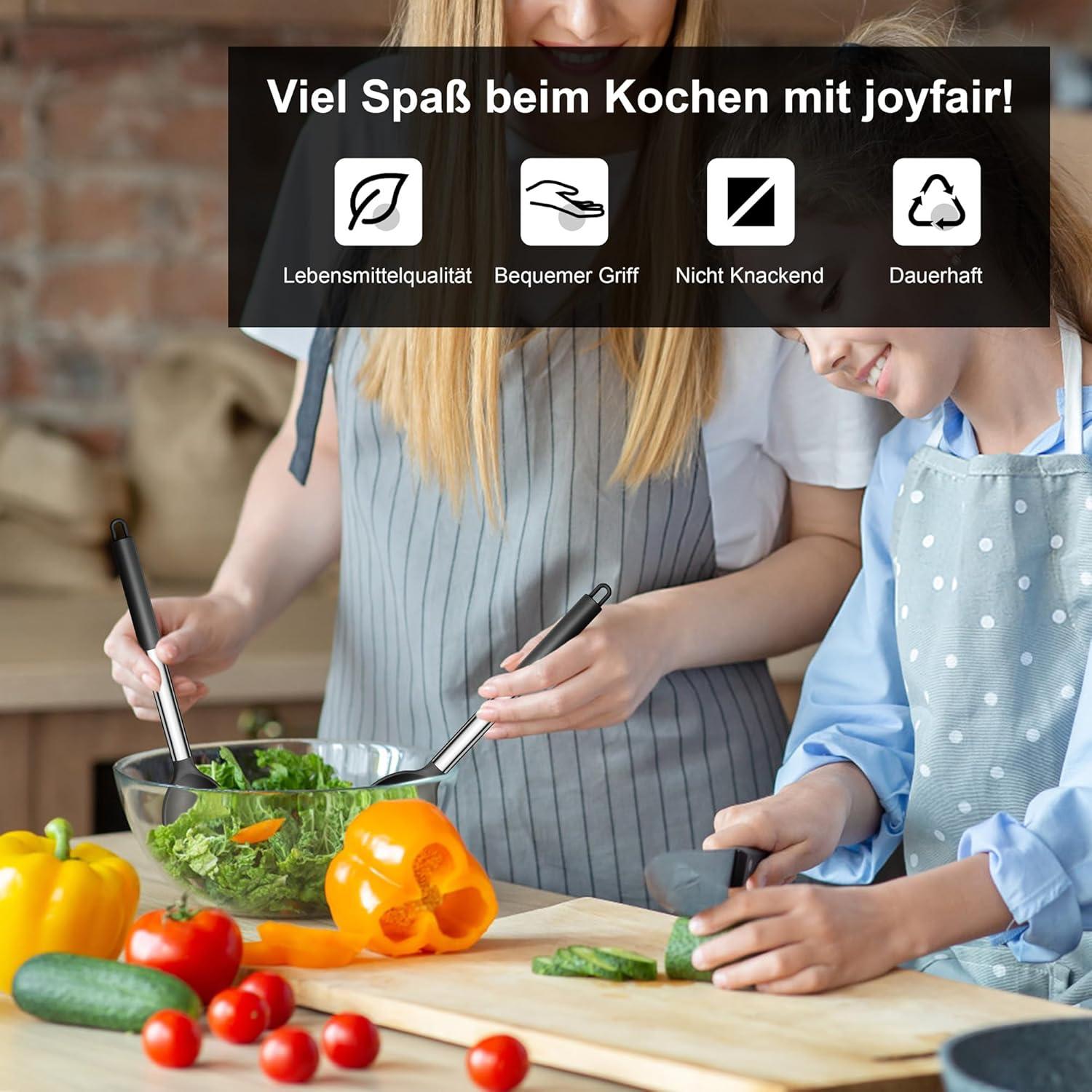 Silikon Küchenhelfer Set 4-teilig Edelstahlgriff Spülmaschinenfest