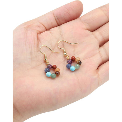 Chakra Ohrstecker 7 Steine Ohrringe Healing Reiki Damen