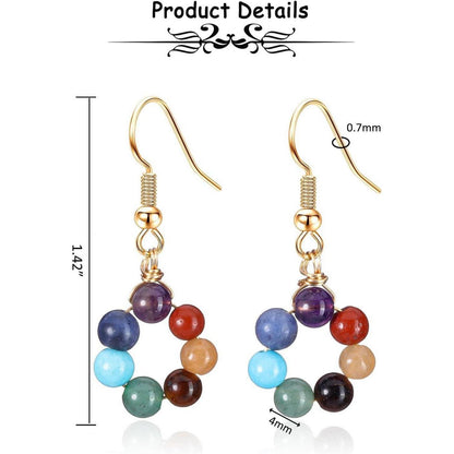 Chakra Ohrstecker 7 Steine Ohrringe Healing Reiki Damen