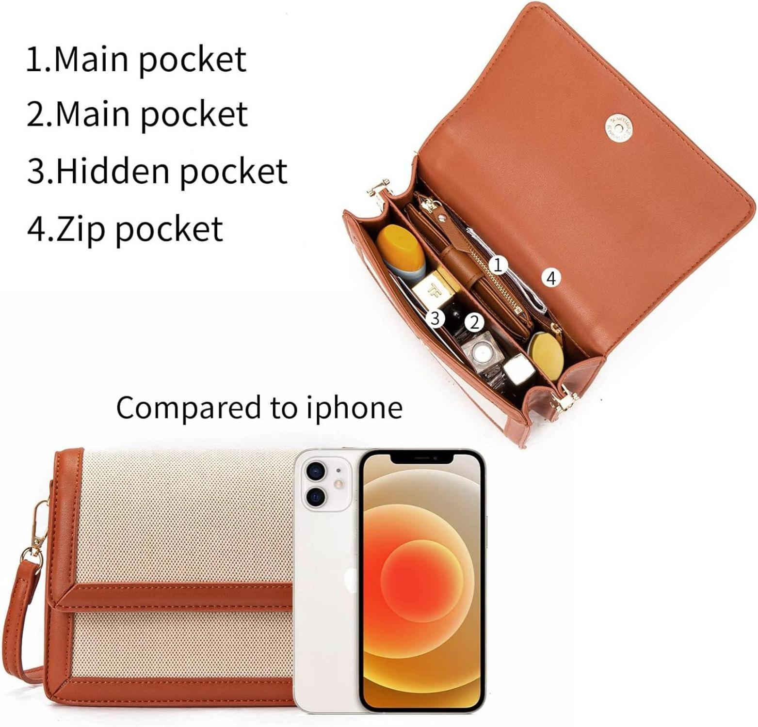 Telena Damen Umhängetasche Vegane Leder Crossbody Bag Einstellbarer Riemen