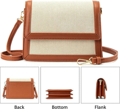 Damen Umhängetasche veganes Leder Crossbody Bag verstellbarer Riemen