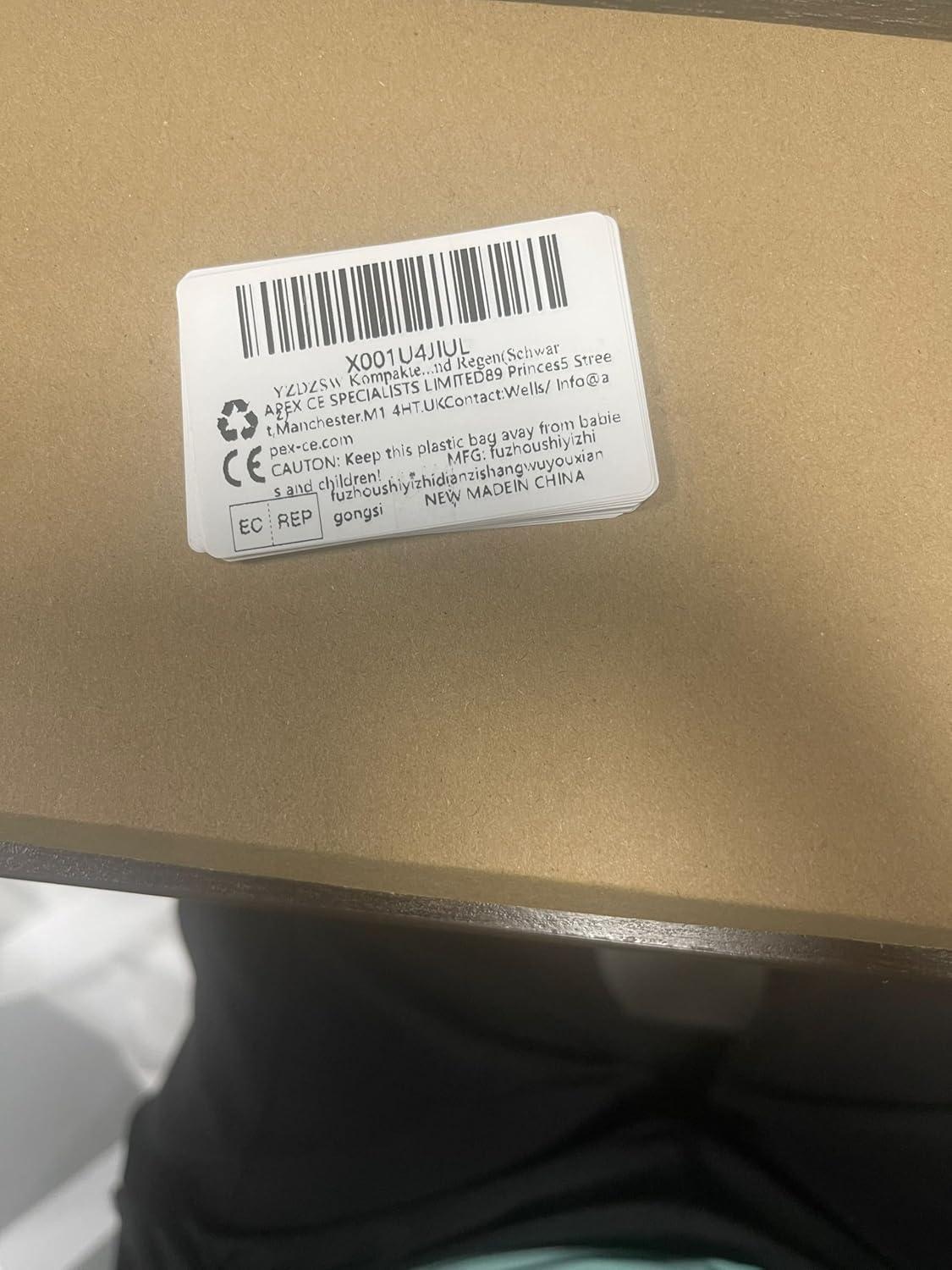 Kompakter Regenschirm mit UV-Schutz, 6 Rippen, Taschenschirm - Schwarz