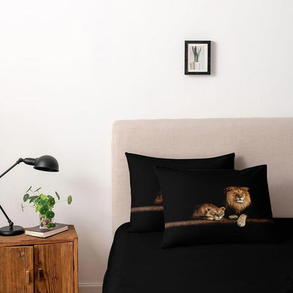Löwen Bettwäsche Set 135x200 | 4-teilig, 3D Mikrofaser
