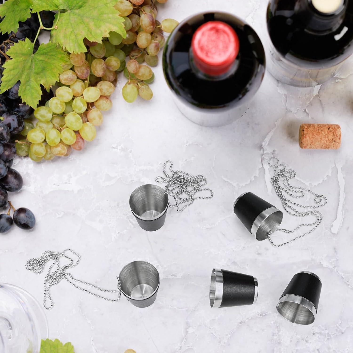 12er Set 30ml Schwarz Edelstahl Schnapsgläser Wiederverwendbar Party Shotgläser