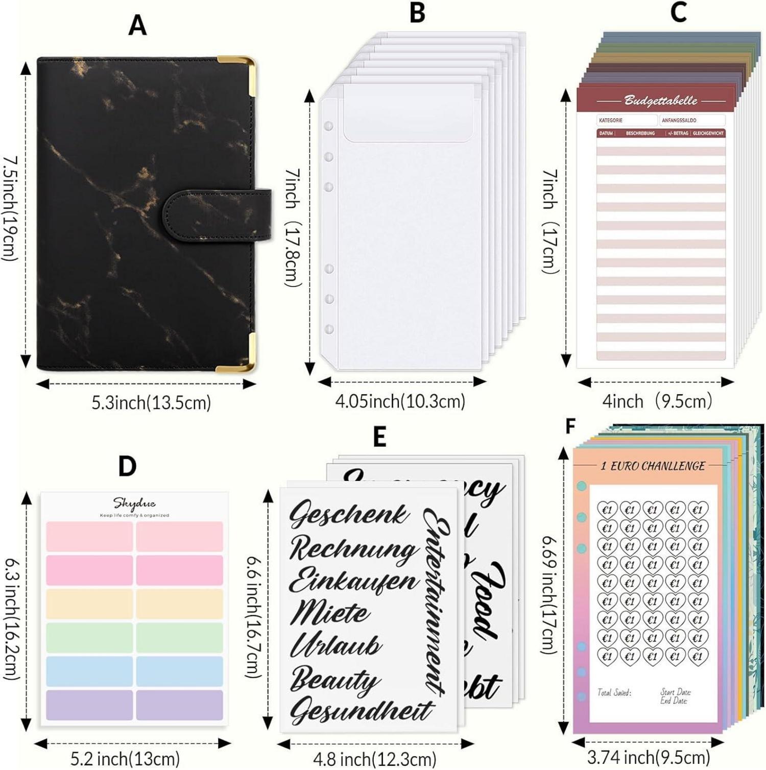 Budget Planner A6 Deutsch Spar Challenge Geld Organizer