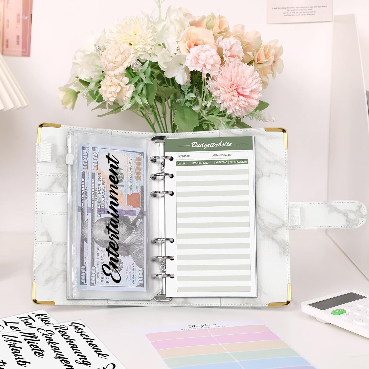 Budget Planner Spar Challenge A6 Geld Organizer Haushaltsbuch Schwarz