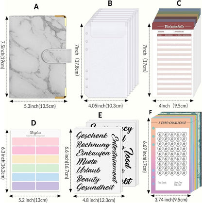 Budget Planner Deutsch Spar Challenge A6 Geld Organizer