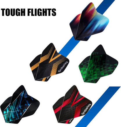 Dartpfeile Profi Steeldarts 18 Aluminium Schaft 9 Flights 20 Orings