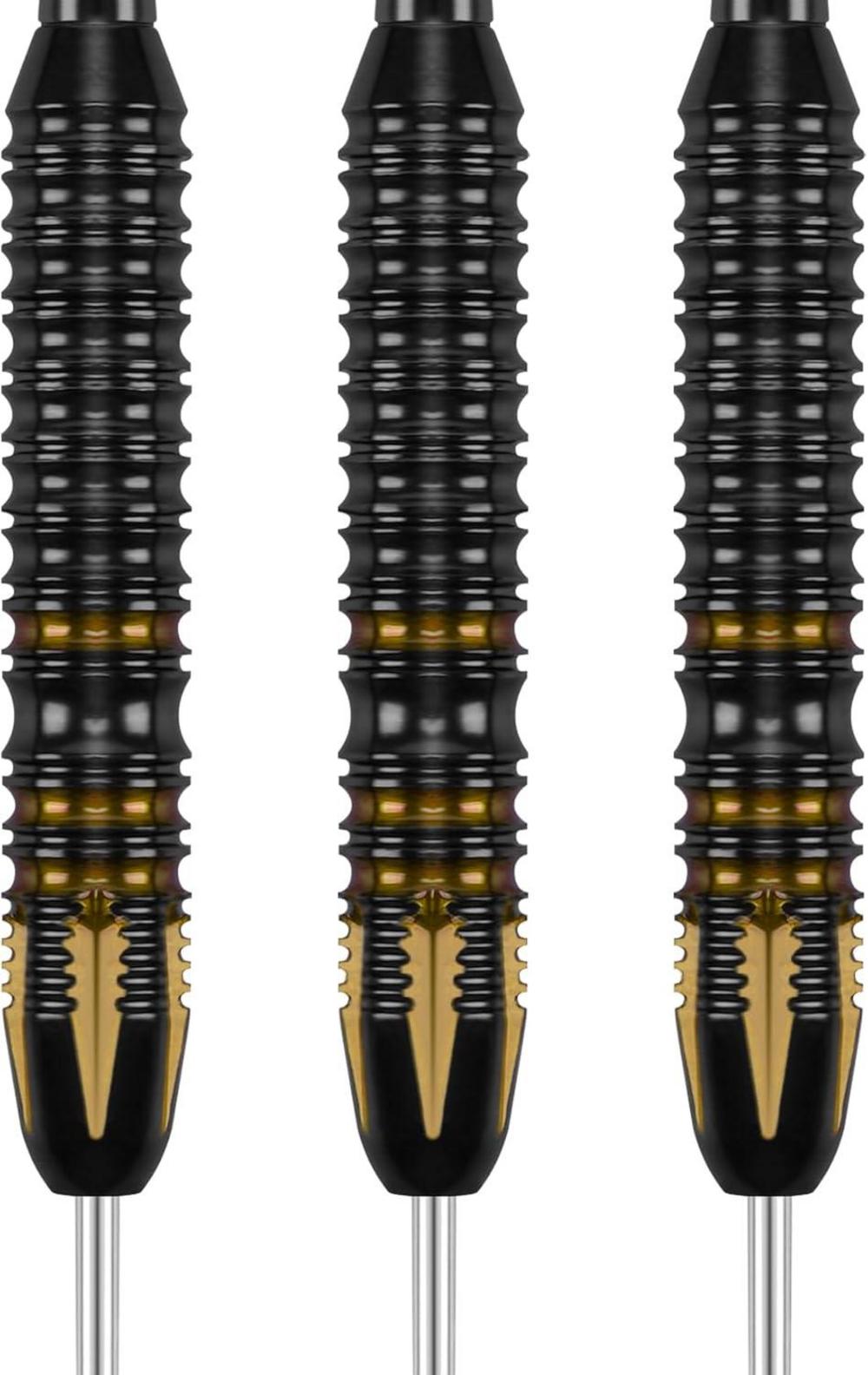 Grebarley Profi Dartpfeile Set mit Metallspitze 24g Braun und Blau