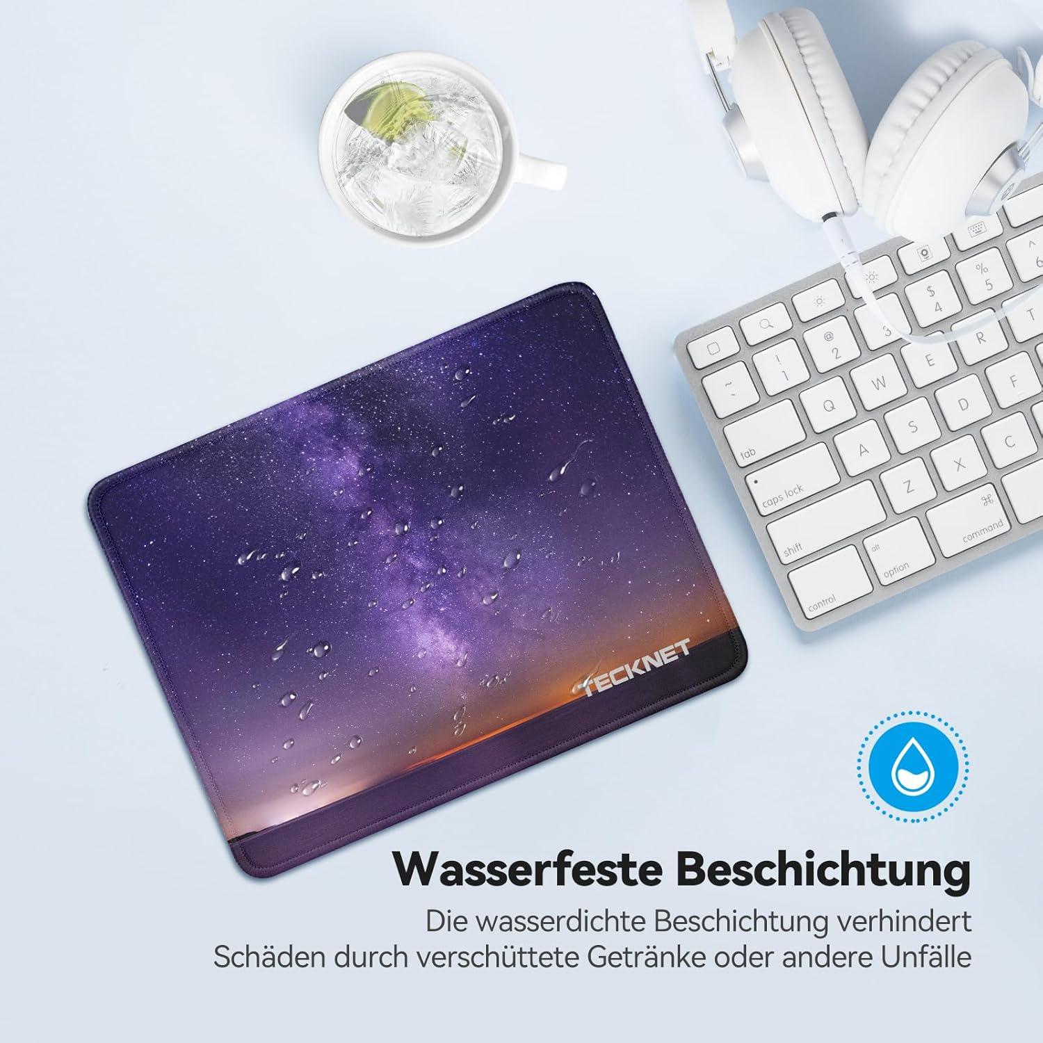TECKNET Mauspad 28x21cm Gaming Mousepad Wasserdicht Rutschfest Gummi PC Büro Gaming Lapserde Home Starry Sky