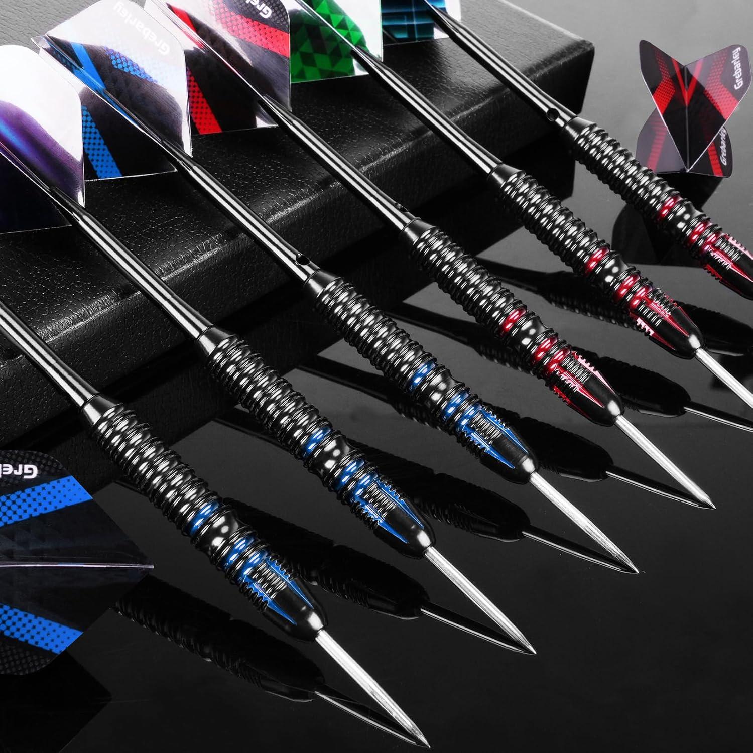 Dartpfeile Metallspitze 12 Stück Profi Steeldarts Aluminium Schaft 9