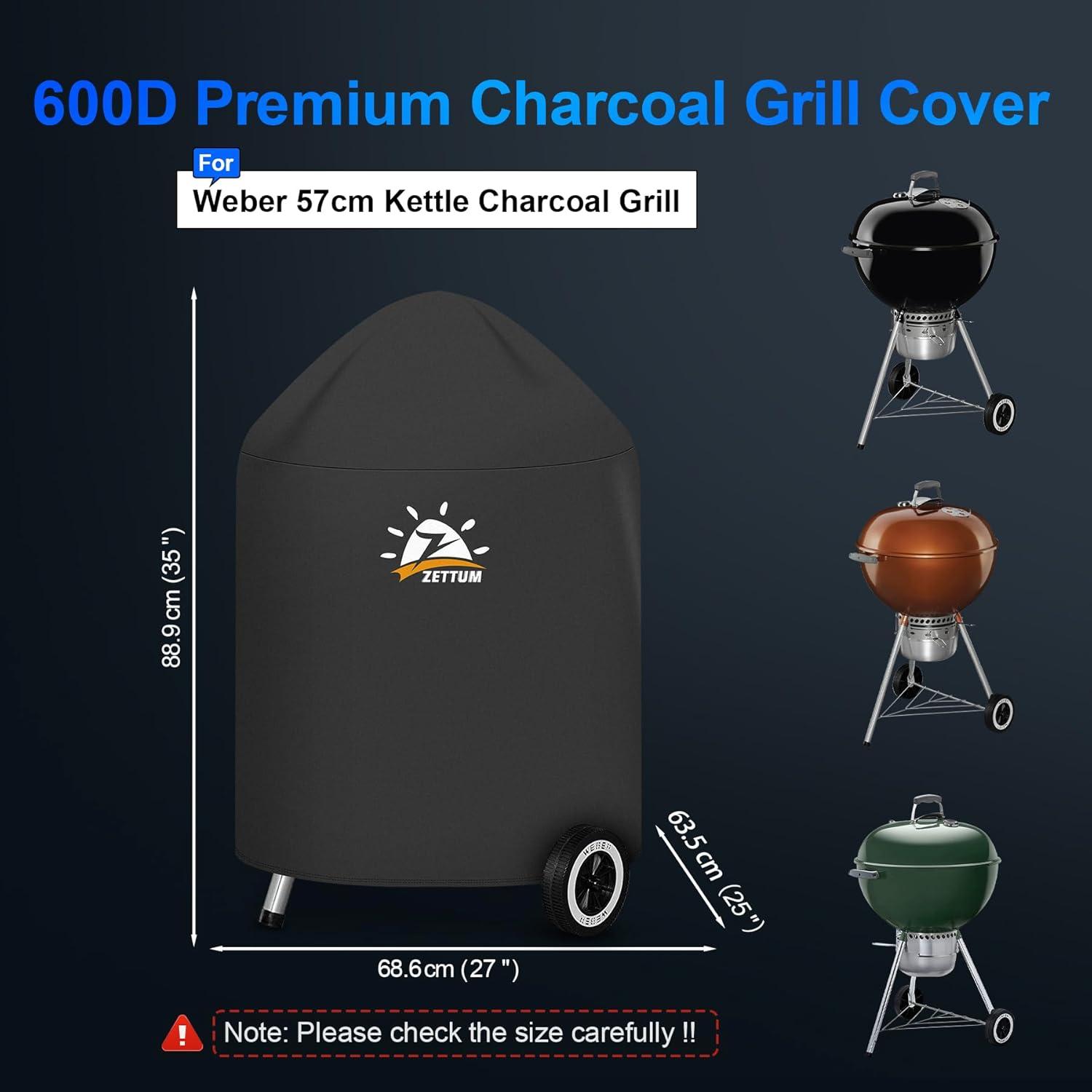 Zettum Kugelgrill Abdeckung 600D Oxford Holzkohle Weber 57