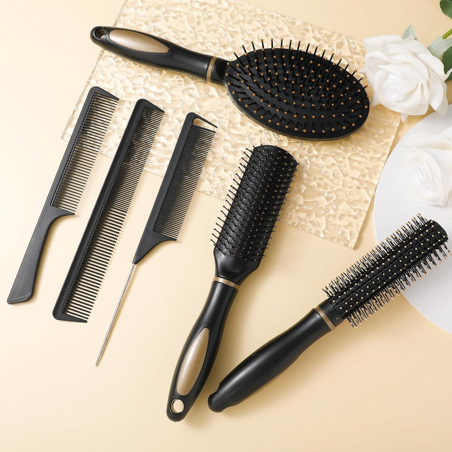 6er Set Haarbürsten Kamm Massage Stile Haare Frauen Männer Reise
