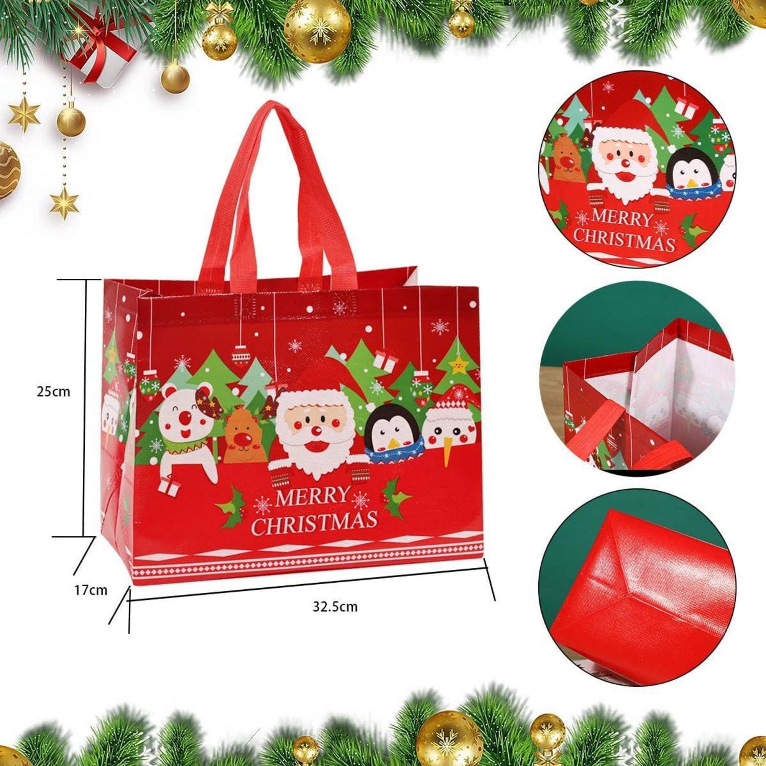 12er Set Weihnachtstaschen aus Vliesstoff, wiederverwendbare