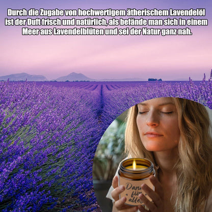 Lavendel Duftkerzen im Glas 100g - Entspannungs Geschenk für