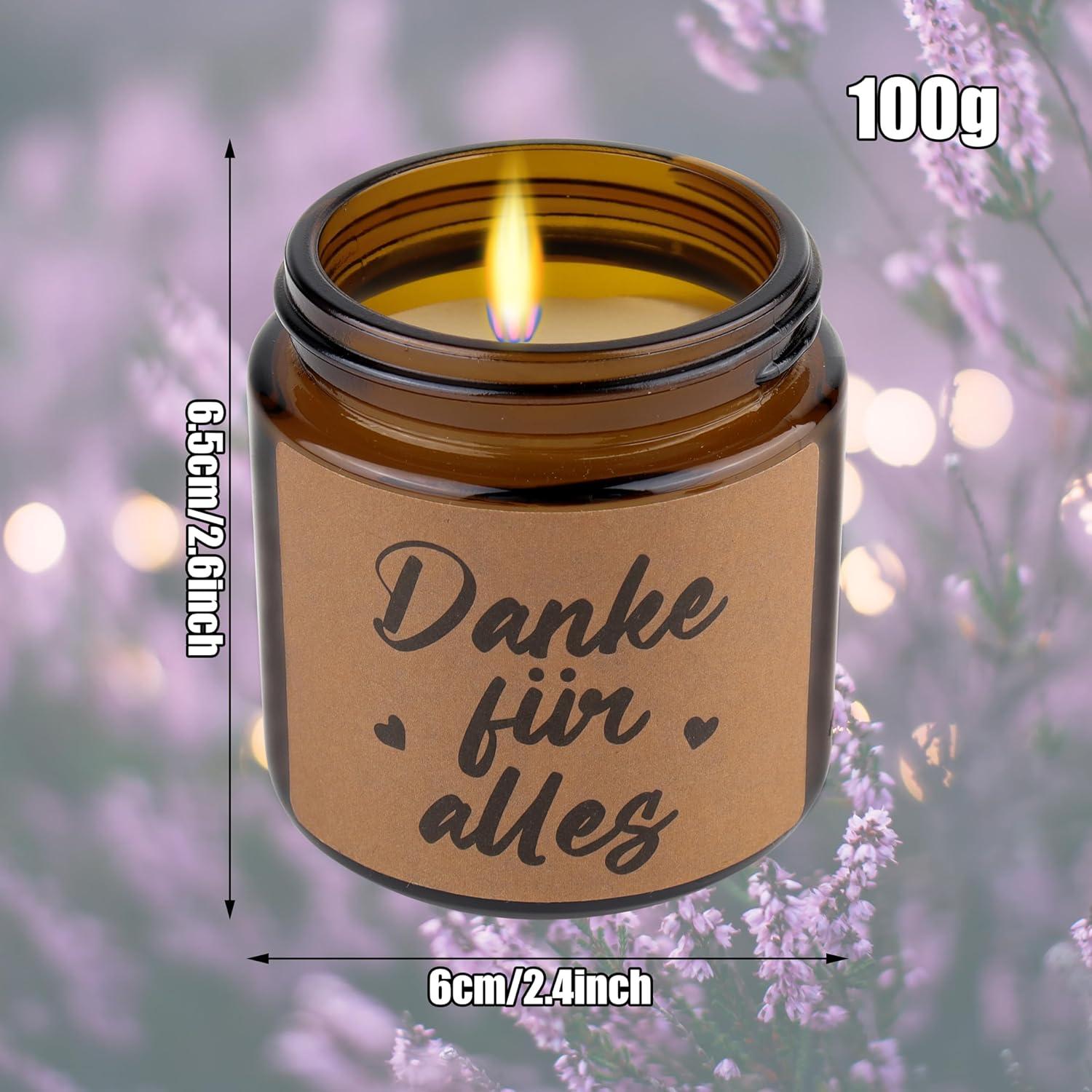 Lavendel Duftkerzen im Glas 100g - Entspannungs Geschenk für