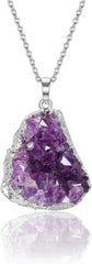 Amethyst Halskette Kristall Anhänger Heilsteine Glücksbringer