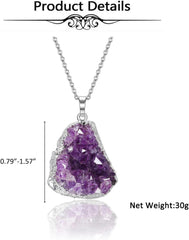 Natürliche Amethyst Druse Halskette 20 Zoll für Frauen