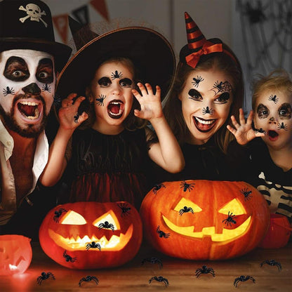100x Halloween Spinnen Deko Realistisch Gruselige Streichspielzeug