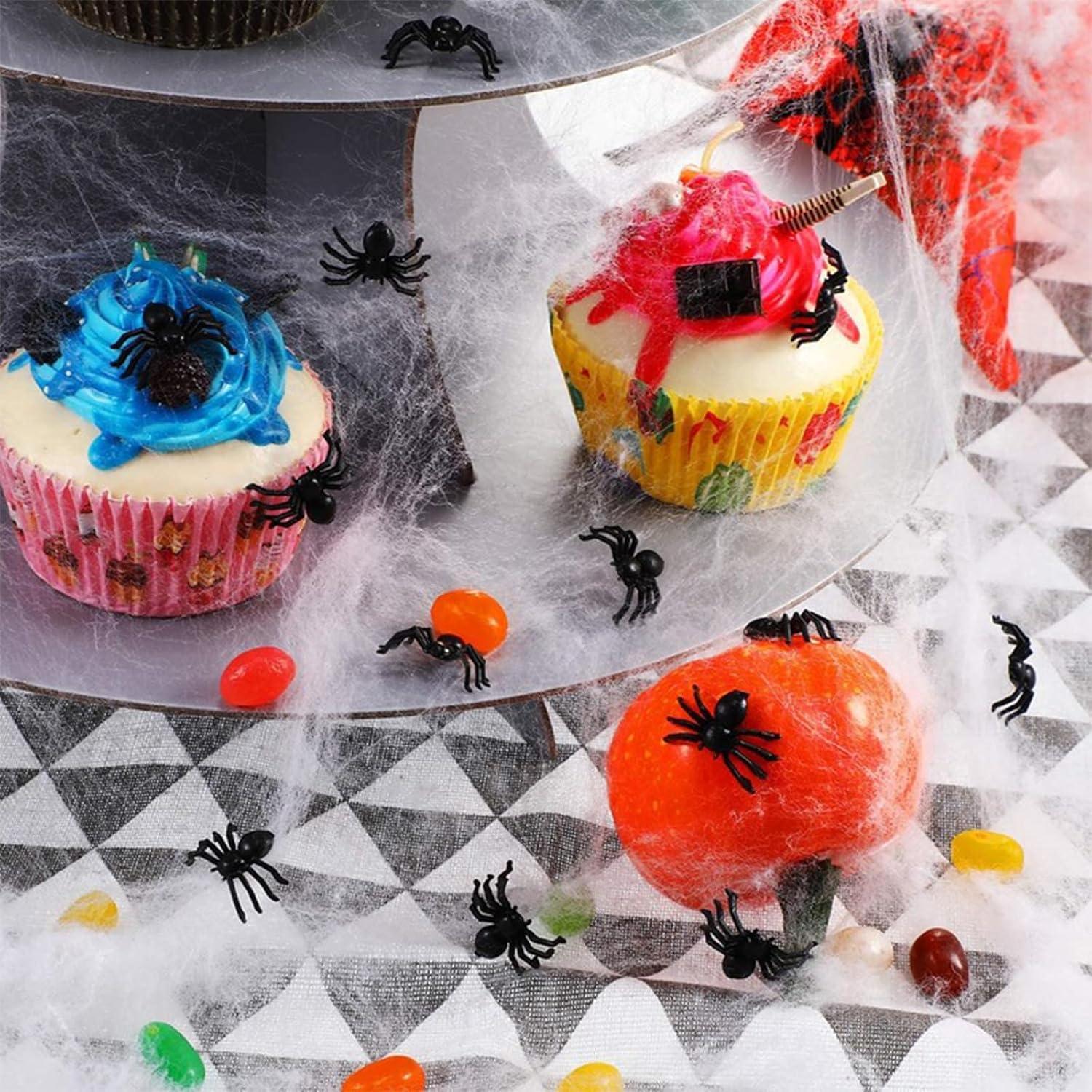 100 Realistische Halloween Spinne Deko Kunststoff Gruselig Spielzeug