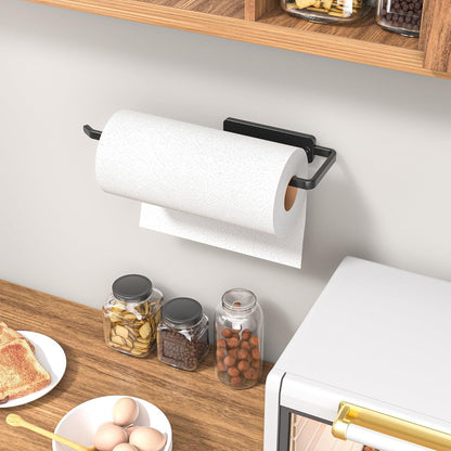 Selbstklebender Küchenrollenhalter Aluminium 31cm Schwarz