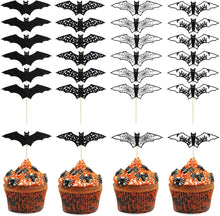Halloween Cupcake Toppers Set Fledermaus Party Deko 24 Stück