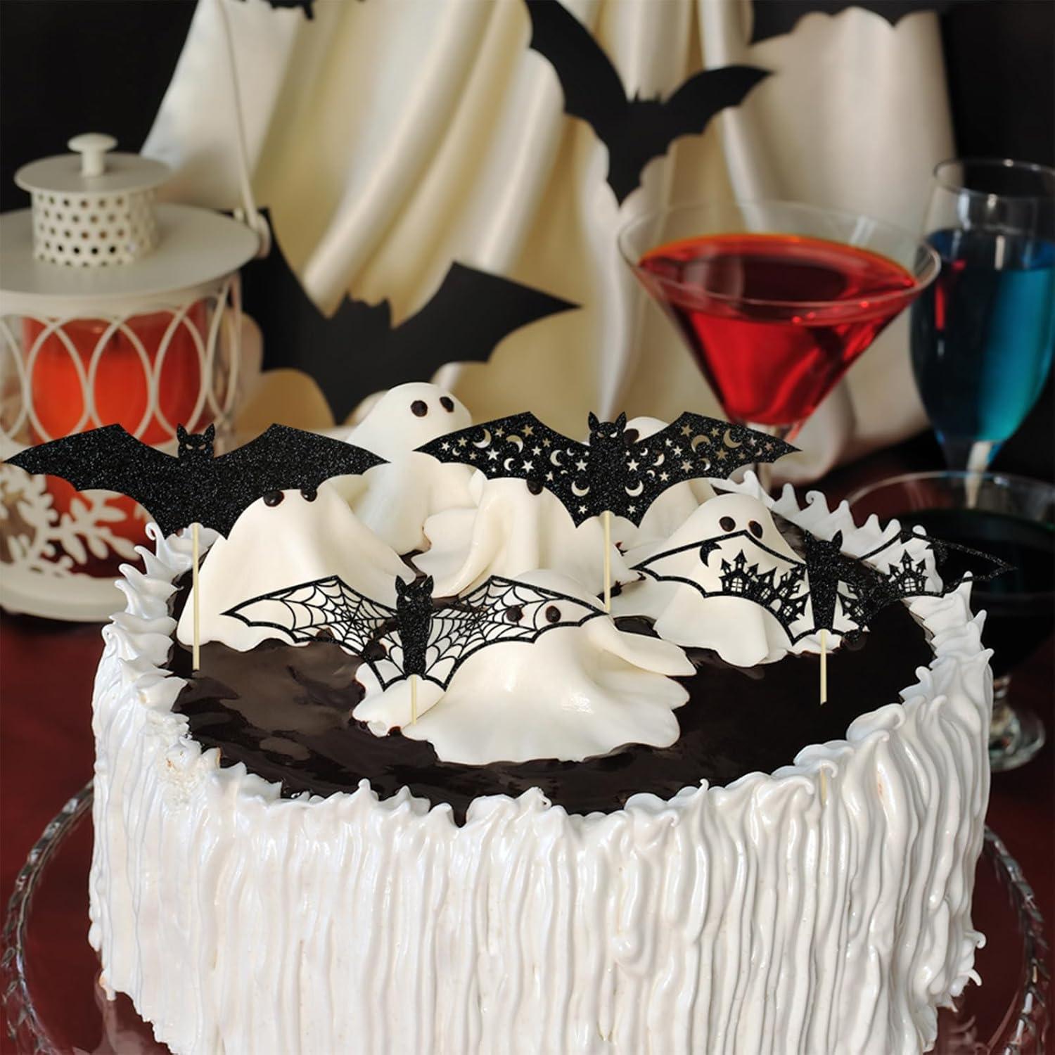 Halloween Cupcake Toppers Set Fledermaus Party Deko 24 Stück