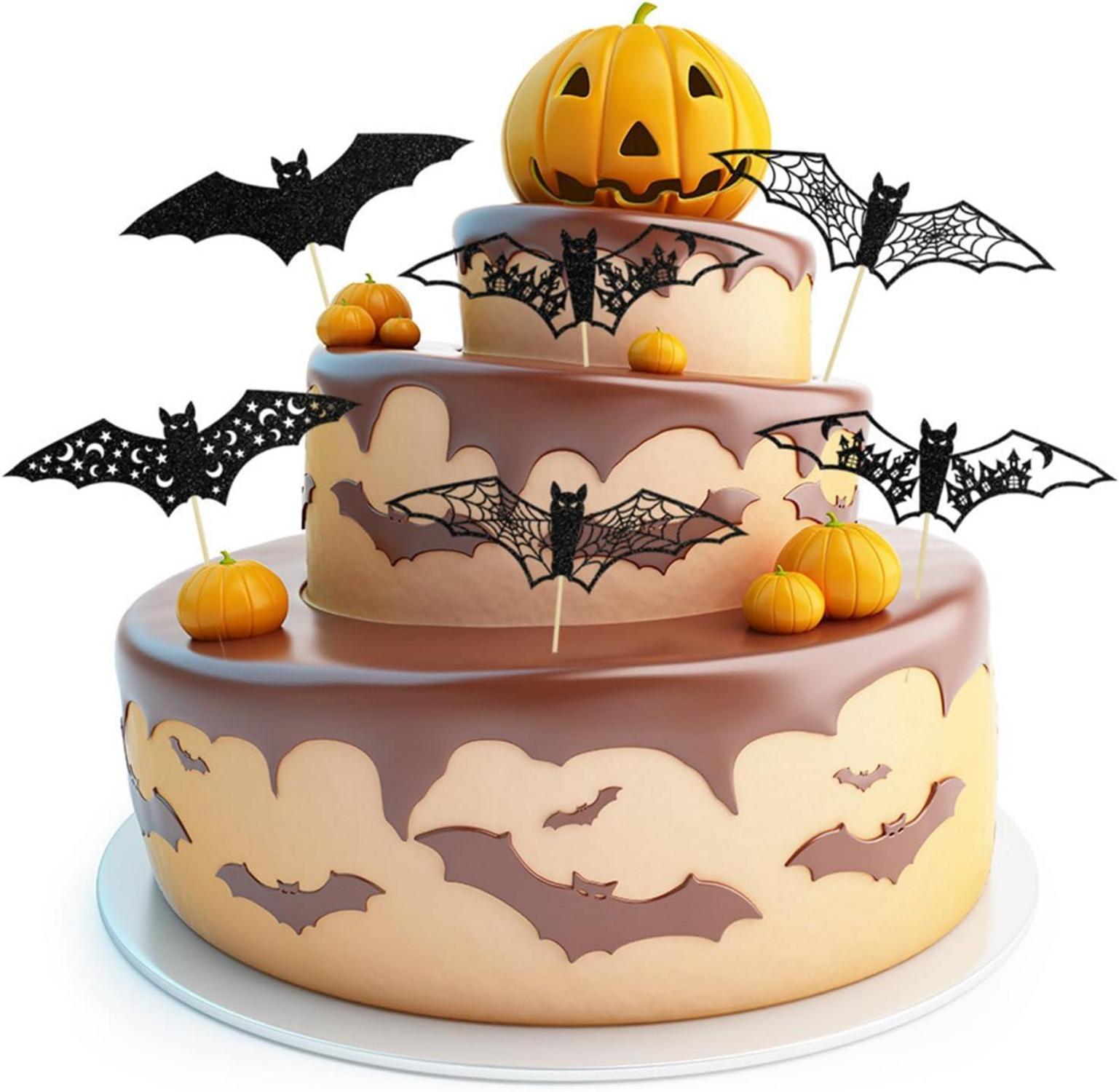 Halloween Fledermaus Cupcake Toppers Set 24 Stück Party Deko