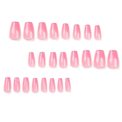24 Stück Light Pink Sarg Nägel Zum Aufkleben Medium Gradient