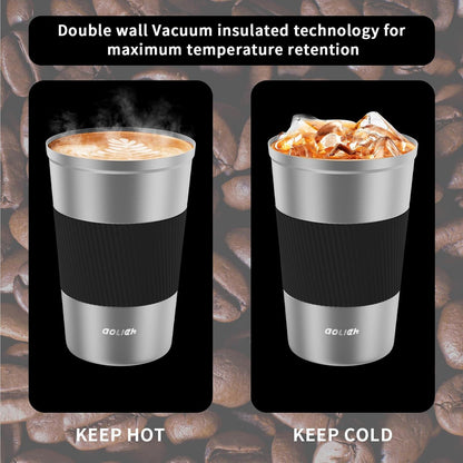 Thermobecher Edelstahl isoliert Auslaufsicher 380ML Travel Mug