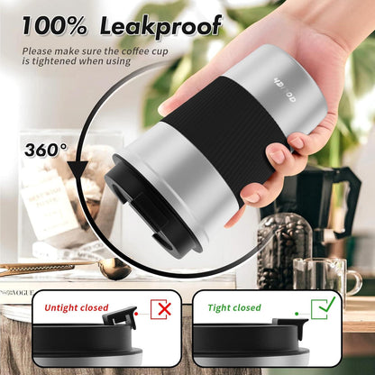 Aolieh Thermobecher Edelstahl Kaffeebecher Isolierbecher Travel Mug 380ML