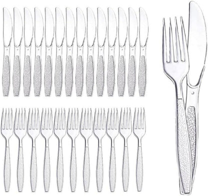 200 Stück Party Plastikbesteck Gabeln Messer Set