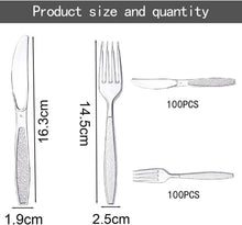 200 Stück Wiederverwendbares Plastikbesteck Set - Party