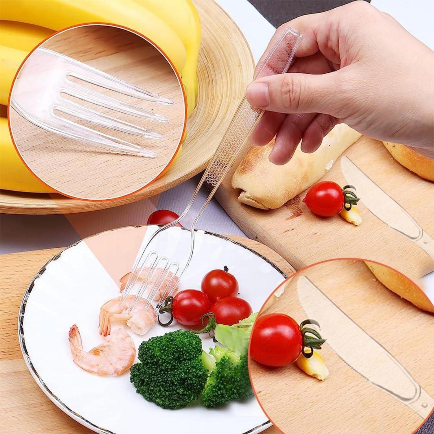 Plastikbesteck Set 200-teilig, Wiederverwendbar Party Besteck Outdoor