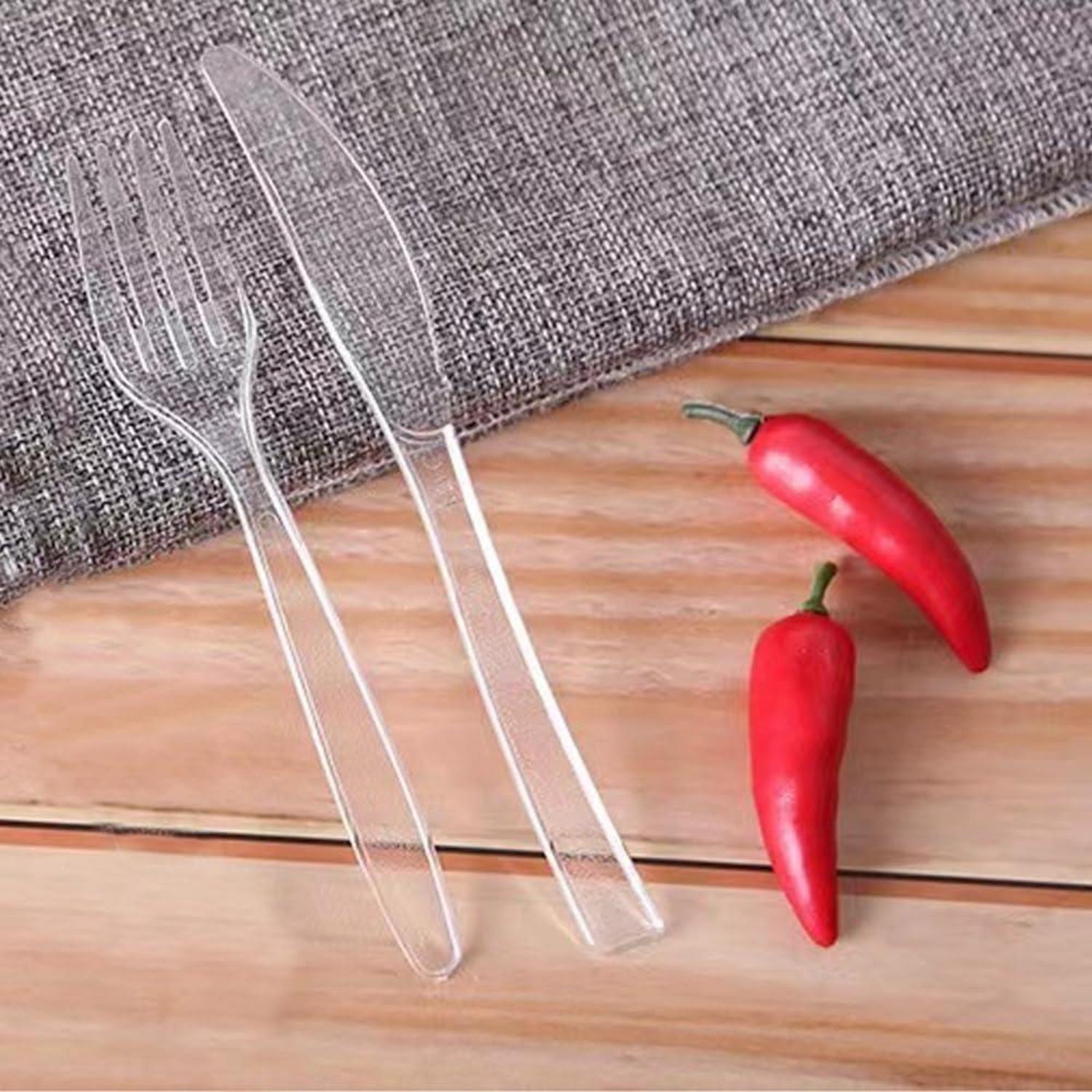 200 Stück Wiederverwendbares Plastikbesteck Set für Party & Outdoor, Gabeln