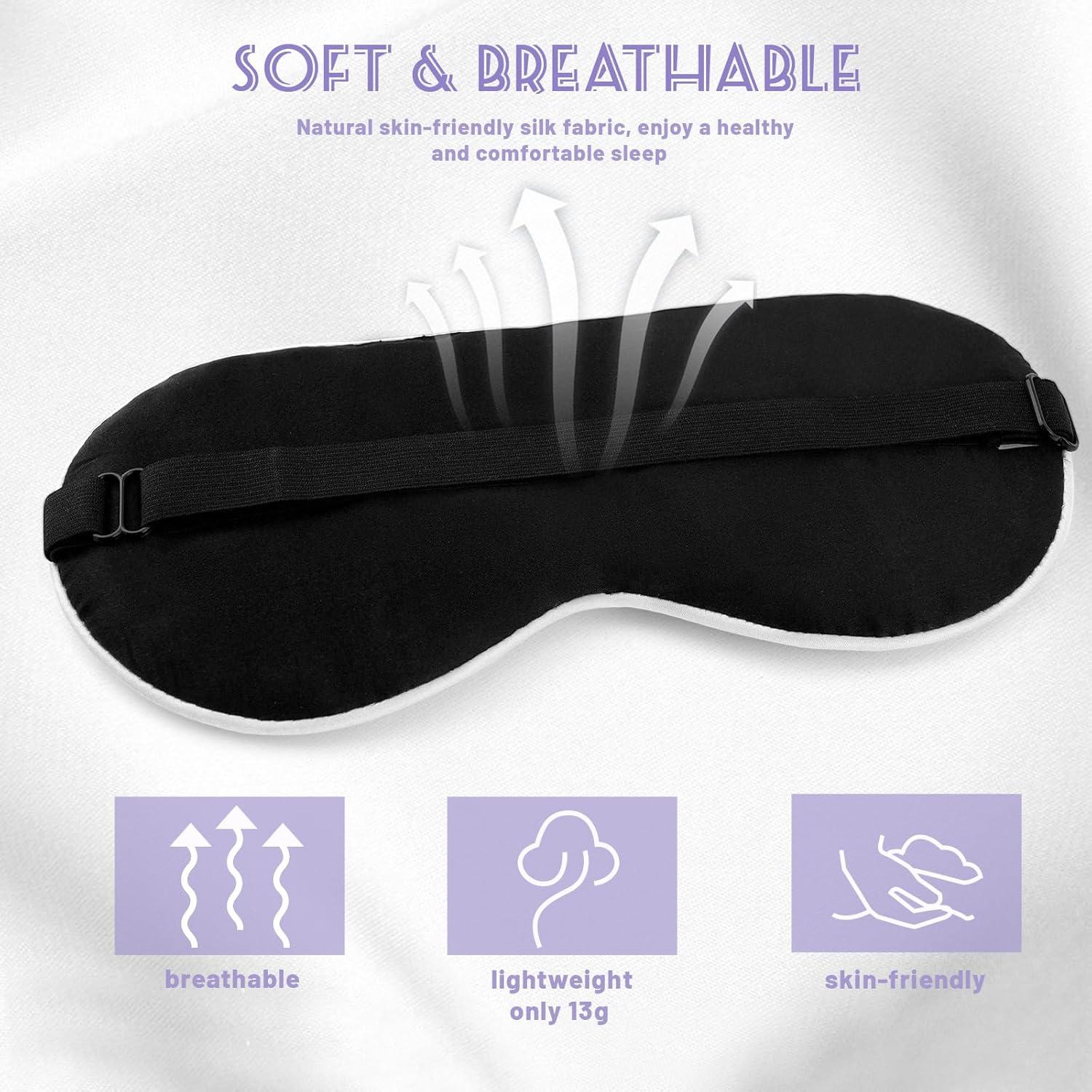 Seiden Schlafmaske 100% Natürlich Grau Augenmaske Schlafbrille - Reise