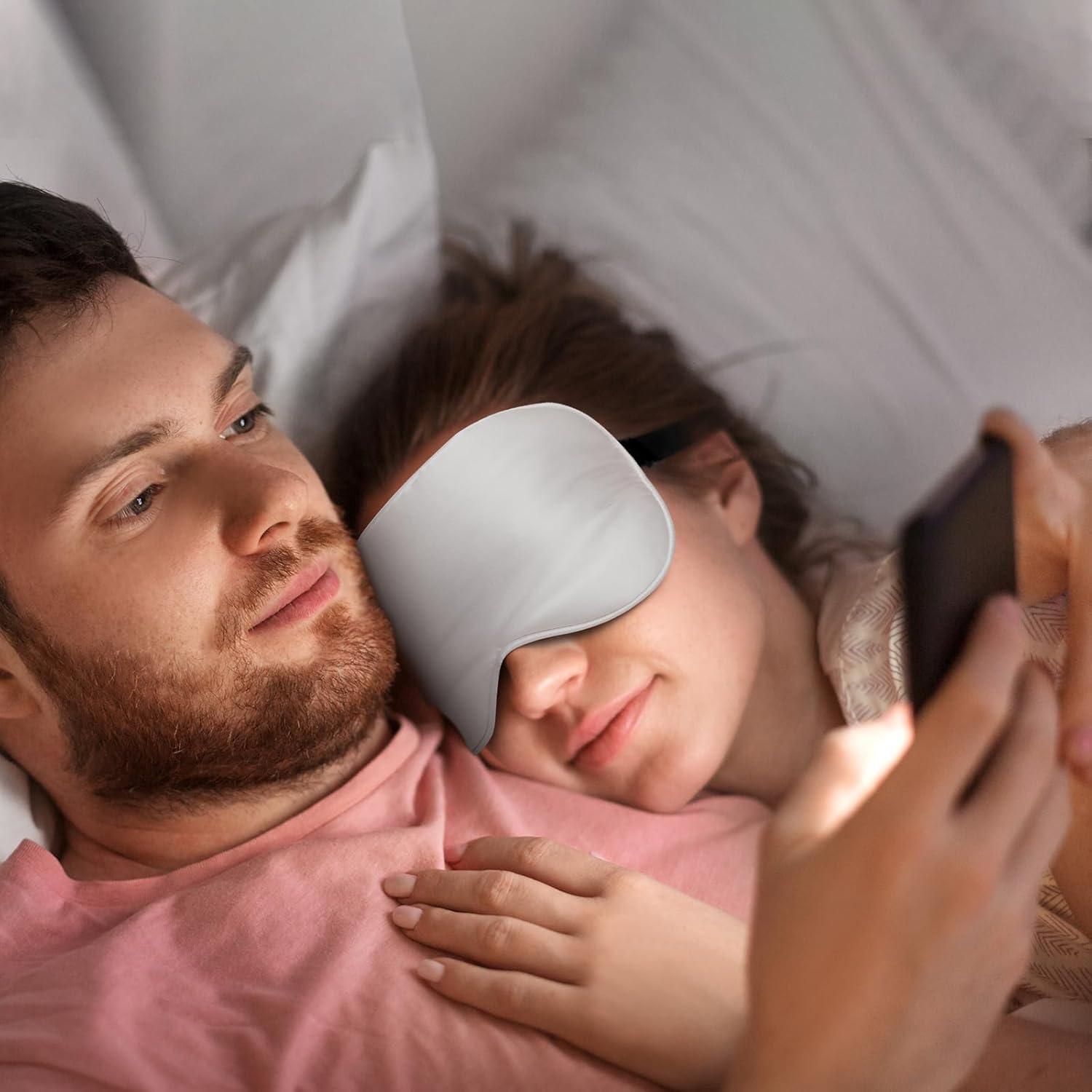 Seiden Schlafmaske 100% Natürlich Grau Augenmaske Schlafbrille - Reise