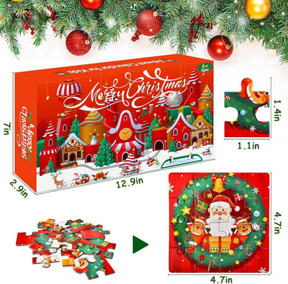 Adventskalender Weihnachtspuzzle 24 Tage Countdown für Kinder