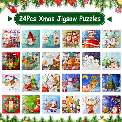 Adventskalender 2024 Weihnachts Puzzles 24 Tage Countdown für Kinder
