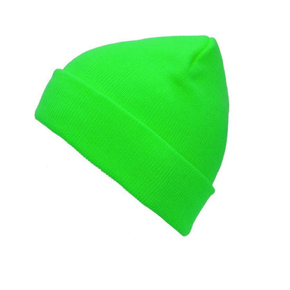 Strickmütze Unisex Einheitsgröße fluoreszierendes Grün