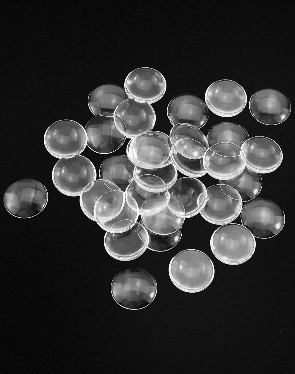 QWORK® 180stk Selbstklebende Glas Cabochons Magnete (25mm) 90 Sätze