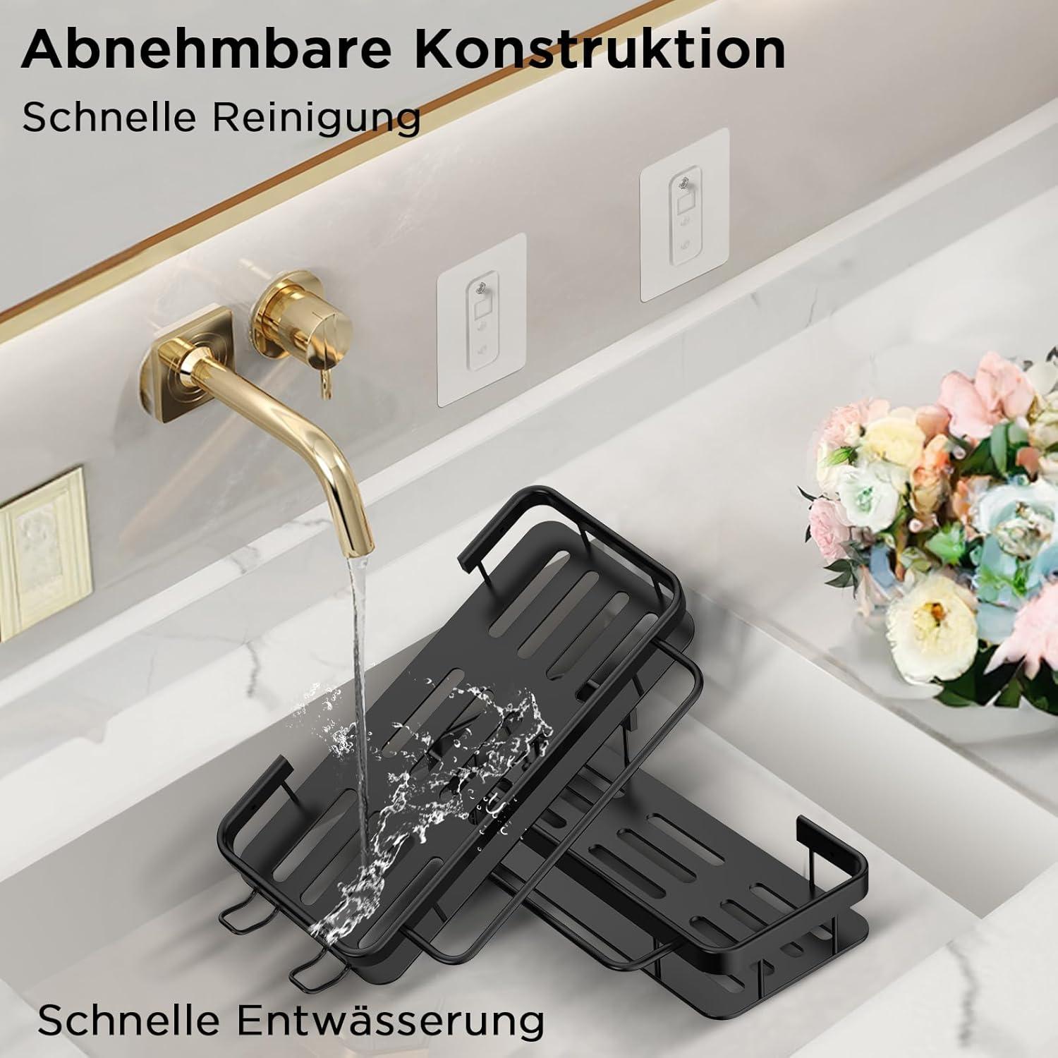 Küchen Organizer Schwammhalter Spültuchhalter Haken Schwarz