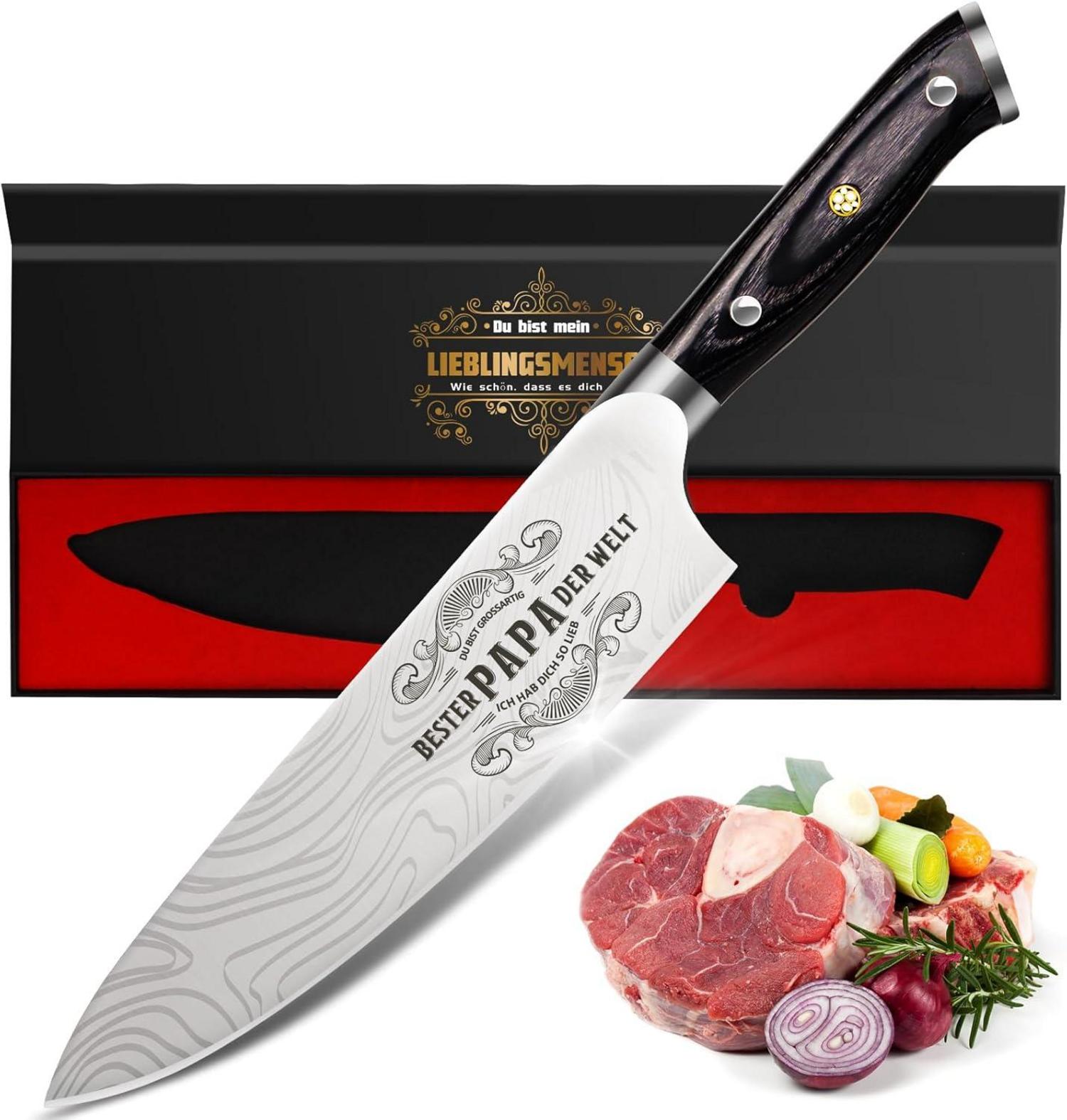 Küchenmesser Weihnachtsgeschenk Väter Profi Edelstahl Chefmesser