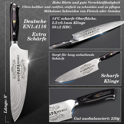 Küchenmesser Geschenk Weihnachten Väter Kochmesser Profi Männer B1-Kochmesser